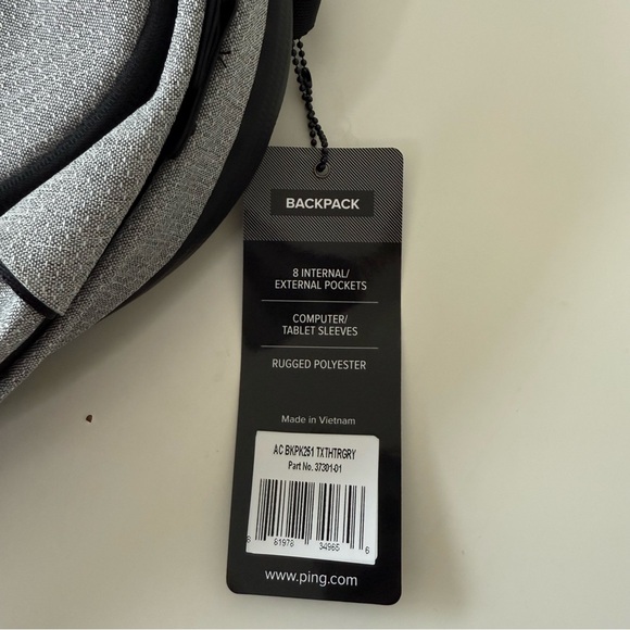 Ping Golf 2025 Backpack Laptop Tablet Bag Heather Gray-NWT - Picture 5 of 15